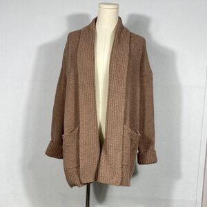 Cupcakes& Cashmere Cozy Open-Front Women's Cardigan Sweater - Brown Large